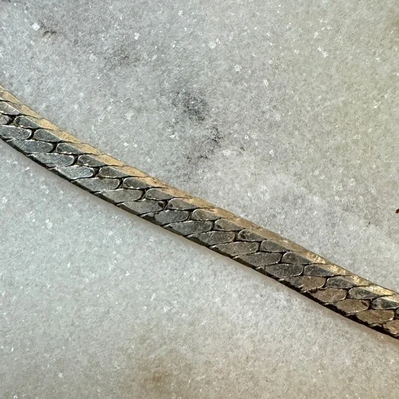 Sterling Silver Flat Snake Chain Necklace - Picture 3 of 4